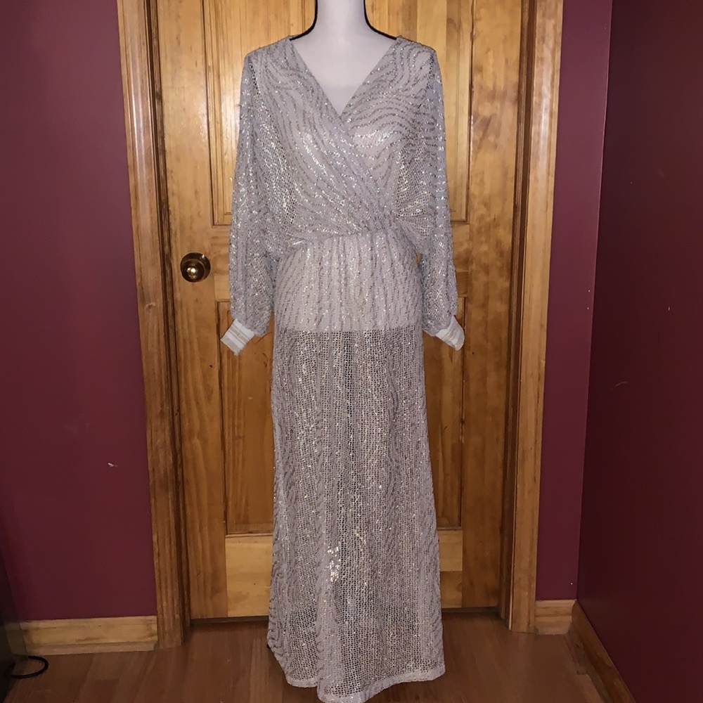 My Story Ms Paris Mesh Cross Over Front Dress M/L